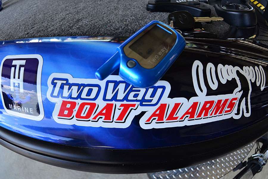 A Two-Way Boat Alarm will blast an alarm from the boat as well as alert the key fob when someone is fooling around in your boat.