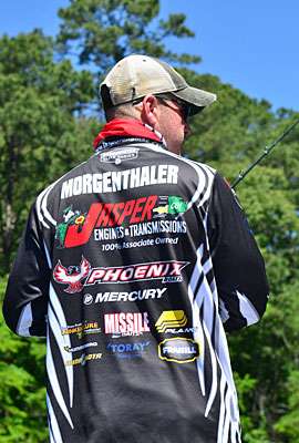 Chad Morgenthaler was easing his Phoenix down a grassy bank, pitching a jig into grass and bushes.