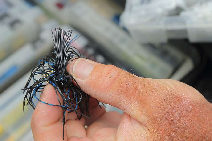 One of his favorite jigs is made by 4x4 Bass Jigs.