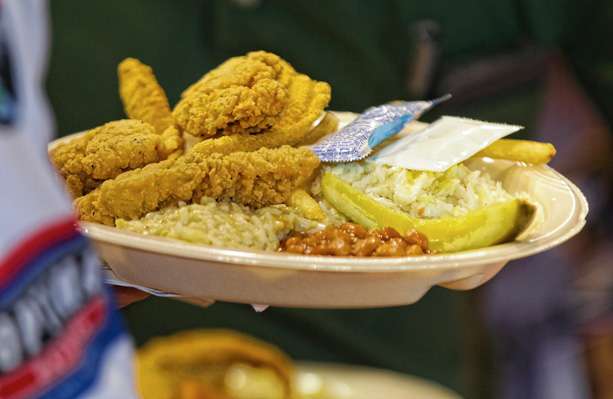 Catfish fried in Riceland Fish Fry Oil was for dinner. 