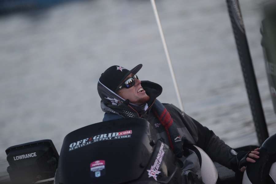 Josh Bertrand goes through boat check. 