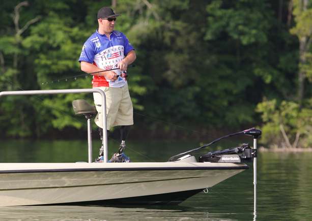 Larry Draughn said the morning had been very slow for him and his Day 2 co-angler. 