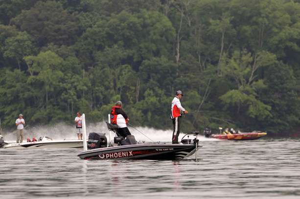 Similar to Day 1, some of the more popular fishing spots on Douglas Lake were busy places. 
