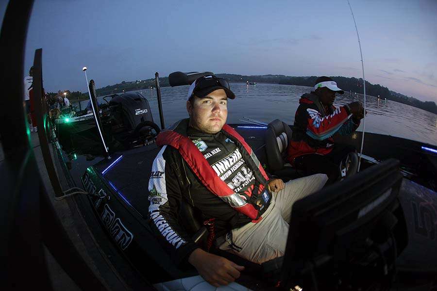 Adam Neal wears his game face for a day of competition on Douglas Lake.