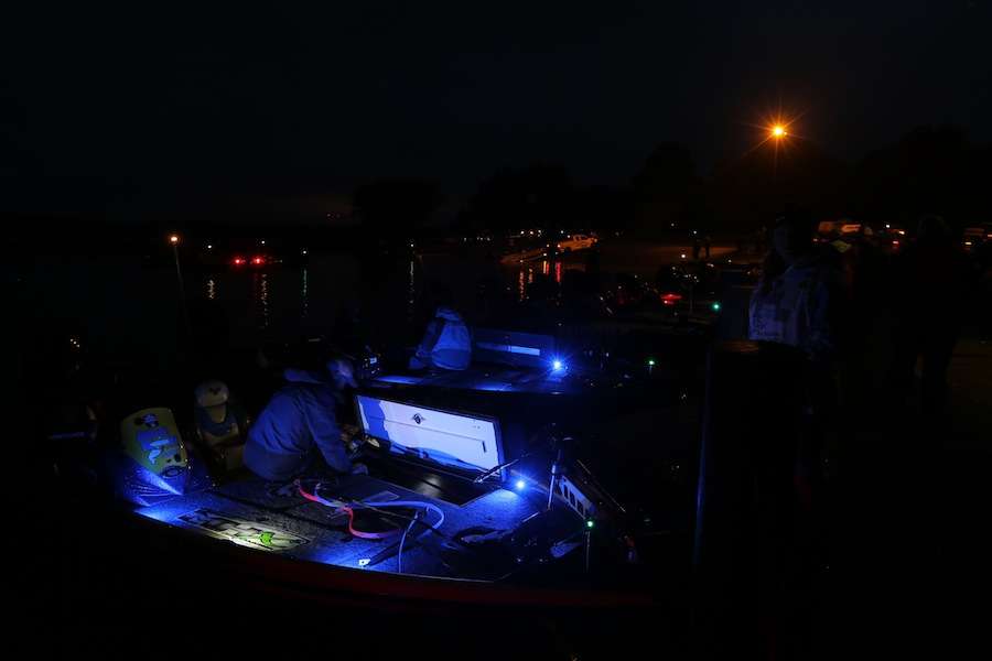 It was still dark as the anglers pulled up to the dock. 