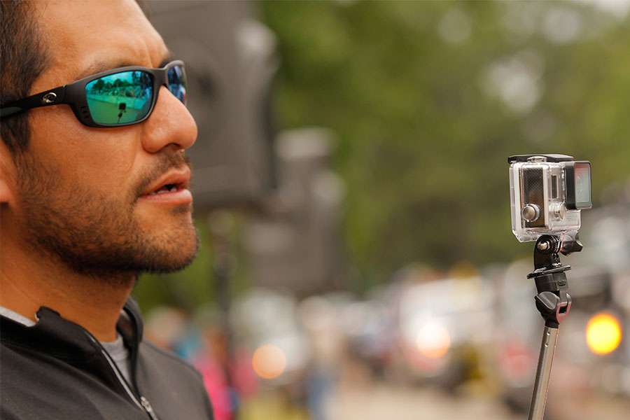 Director of Event operations Eric Lopez recored weigh-in with GoPro Hero 3+ .