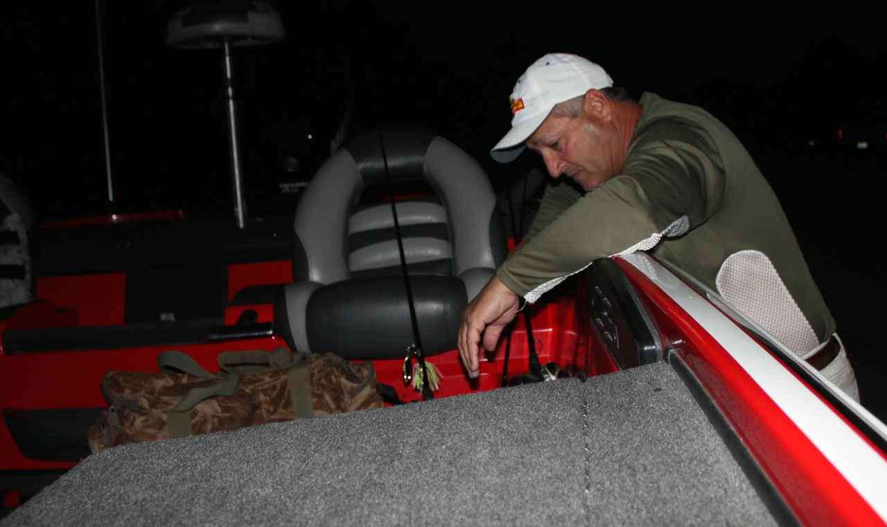 Louisiana angler Jean Trahan loads his rods into the boat of his Day 1 partner, Missouri angler Mark Wiese Jr. In the B.A.S.S. Nation Divisional format, each angler â regardless if they are the boater or co-angler â gets to control the boat and trolling motor for half of the day.
