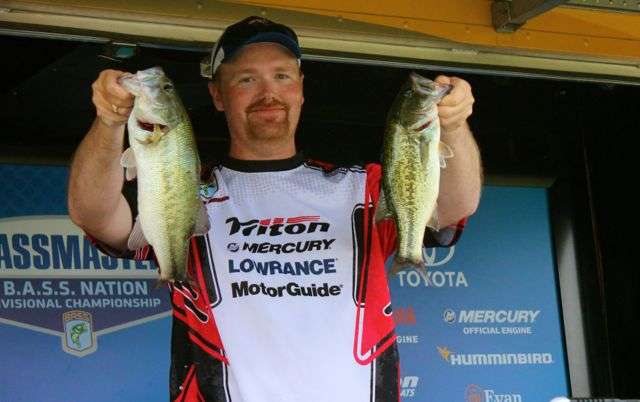 Texas angler Trevor Rogge slipped from second place to fourth after following up a 13-14 bag on Day 1 with a 10-6 bag on Day 2. His two-day total is 24-4.