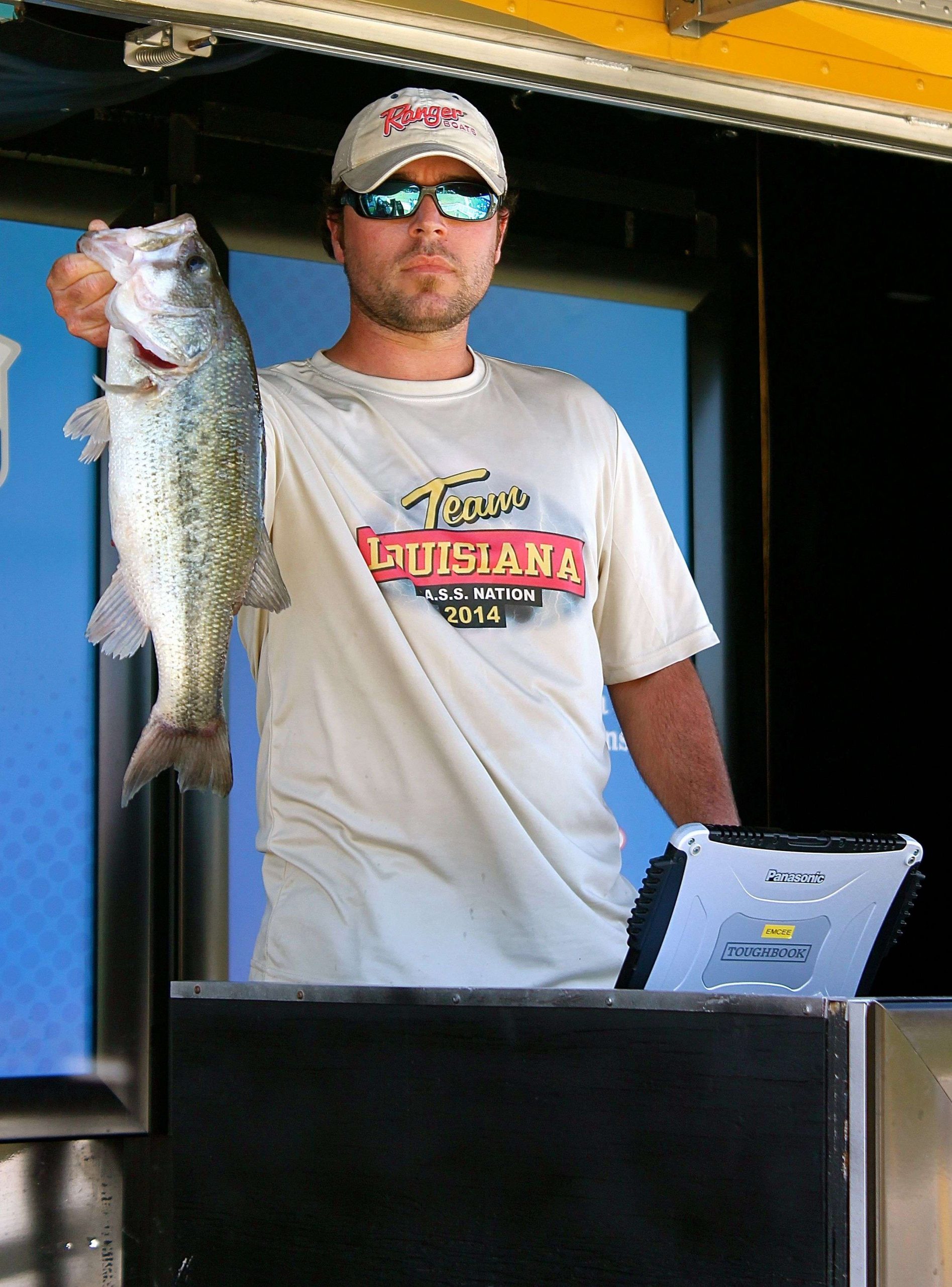 Louisiana angler Tim Carmouche weighed three bass for 7-13 on Day 1. This bass accounted for much of that weight.