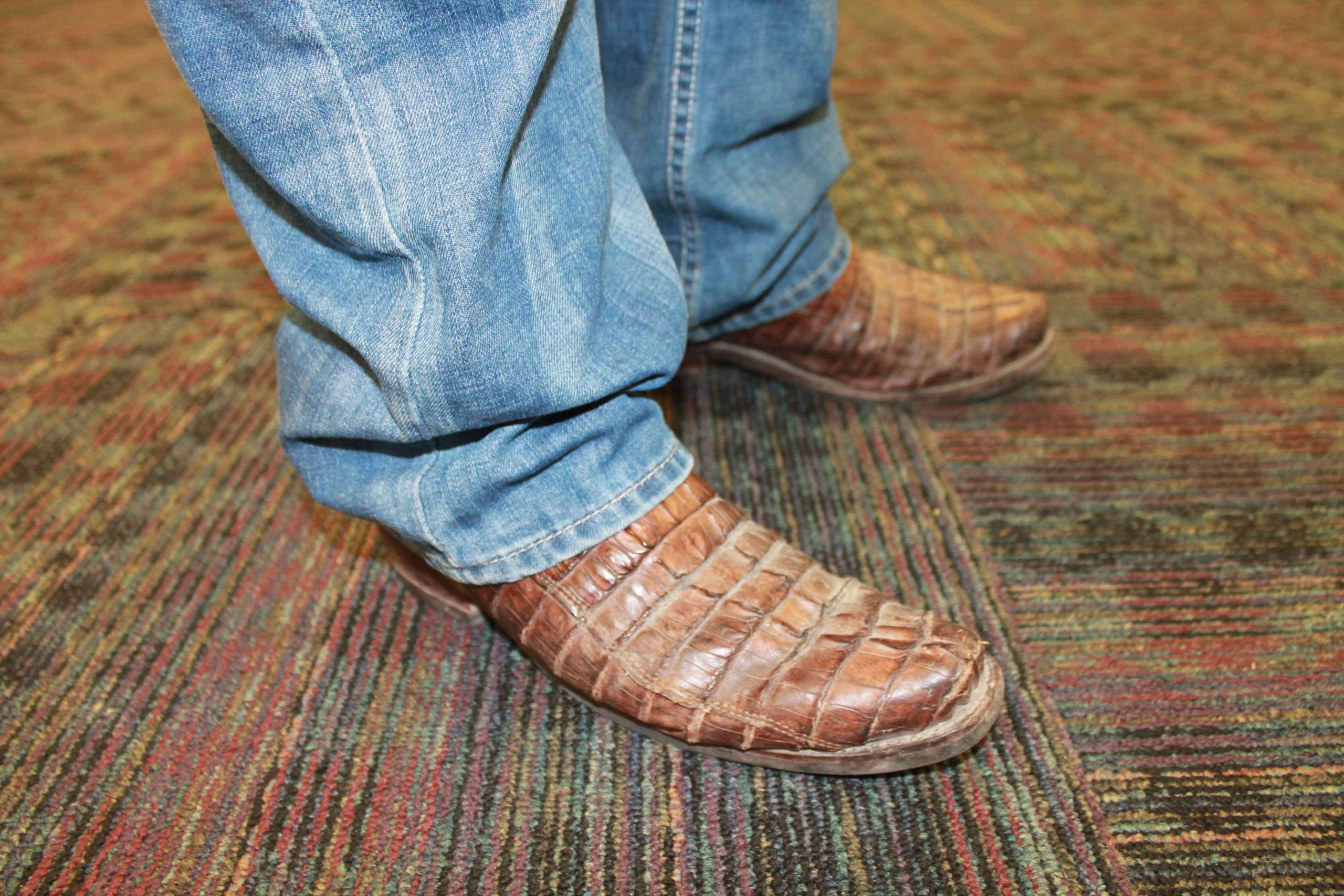 There were more flips flops than cowboy boots at the B.A.S.S. Nation Central Divisional registration, but Texas angler Ryand Kirchoff represented in these kickers. 
