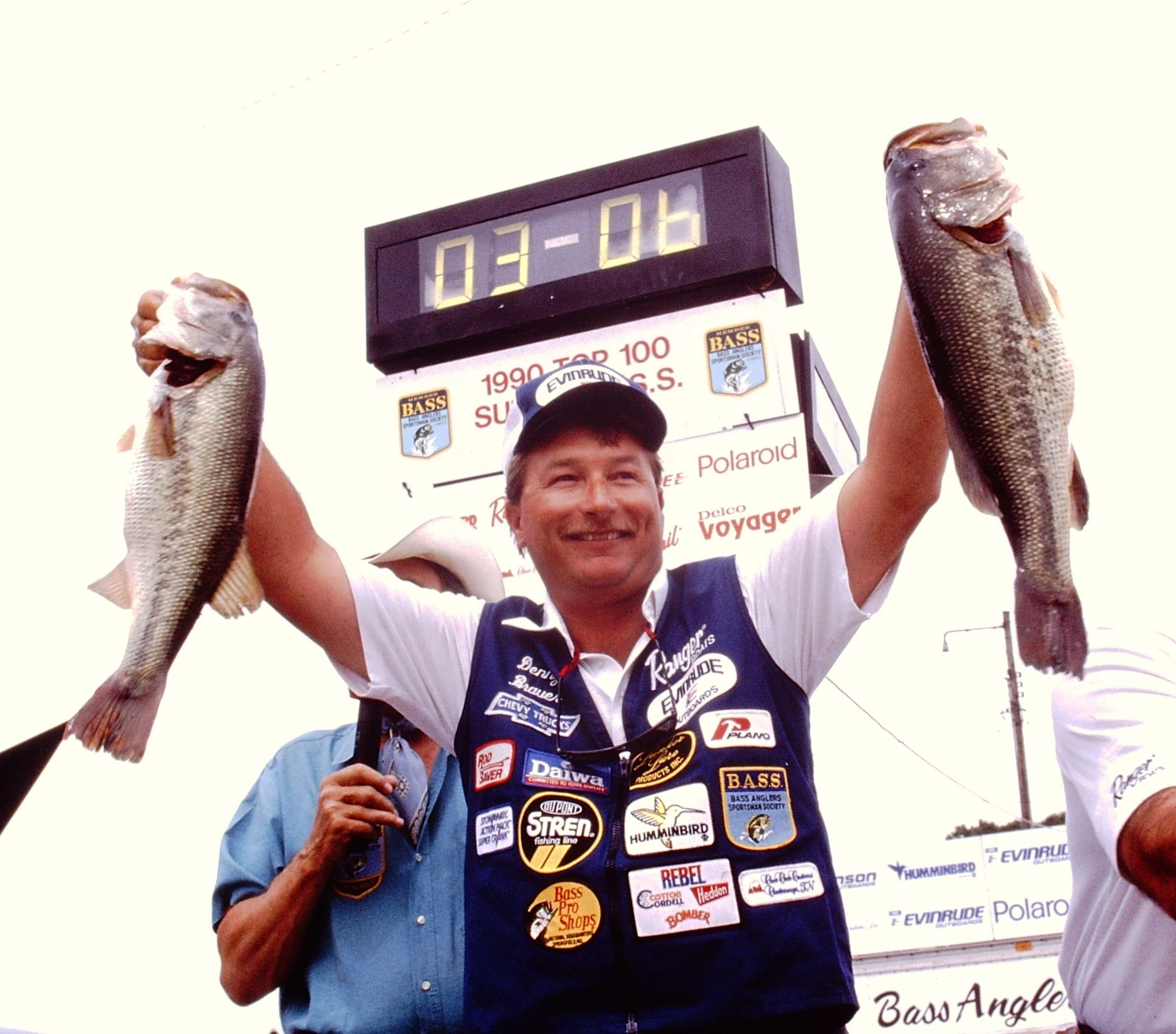 After the Classic, it was four years before B.A.S.S. made another appearance on Chickamauga. The Tennessee Top 100 Super B.A.S.S. Pro-Am was held May 9-12, 1990, and Denny Brauer won it again. He caught 72-11 over four days (seven-bass limits were in play). He was returning after missing two tournaments during his recovery from major back surgery.