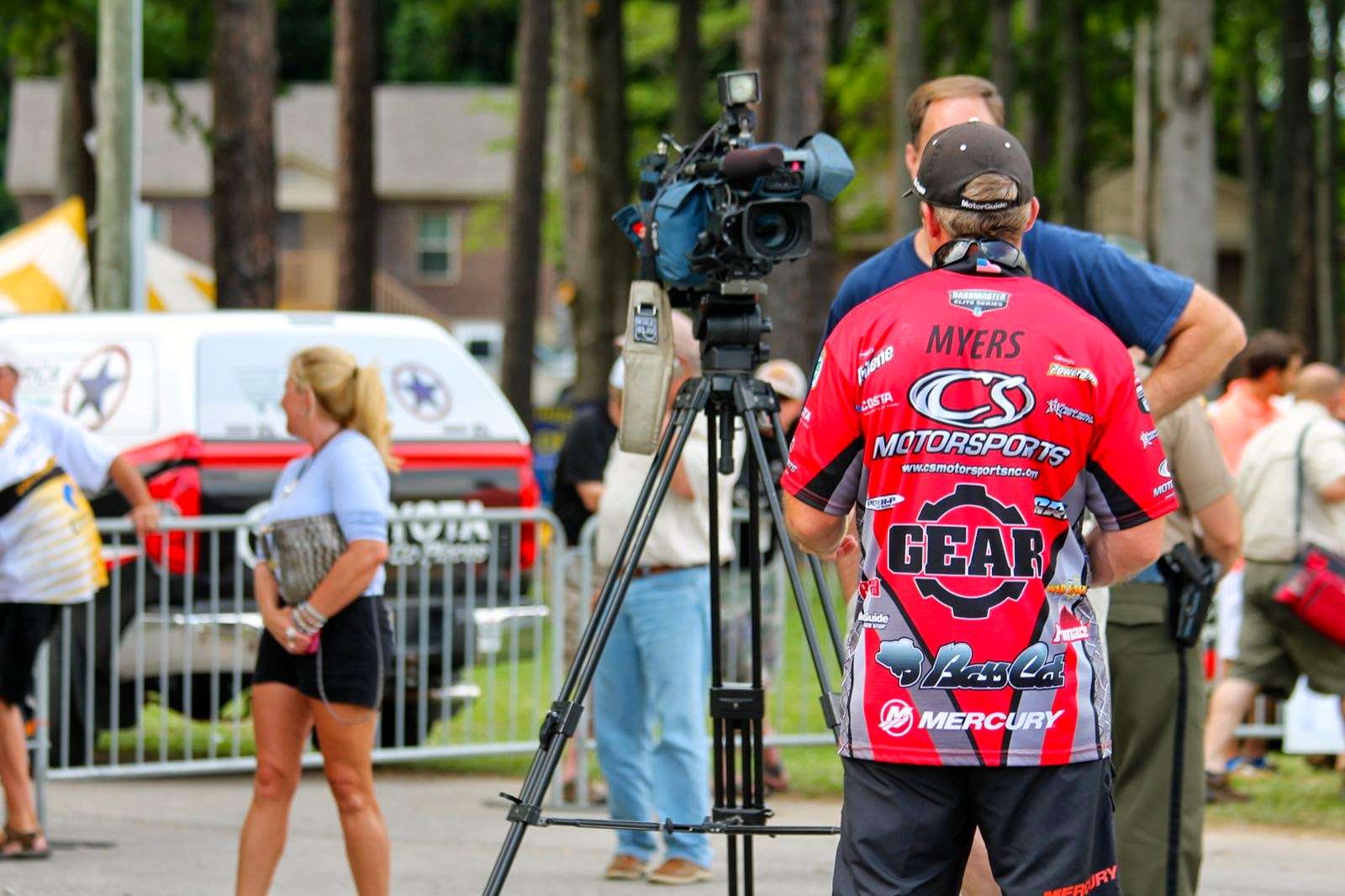 A bunch of local media turned out at BASSfest to interview the boys...
