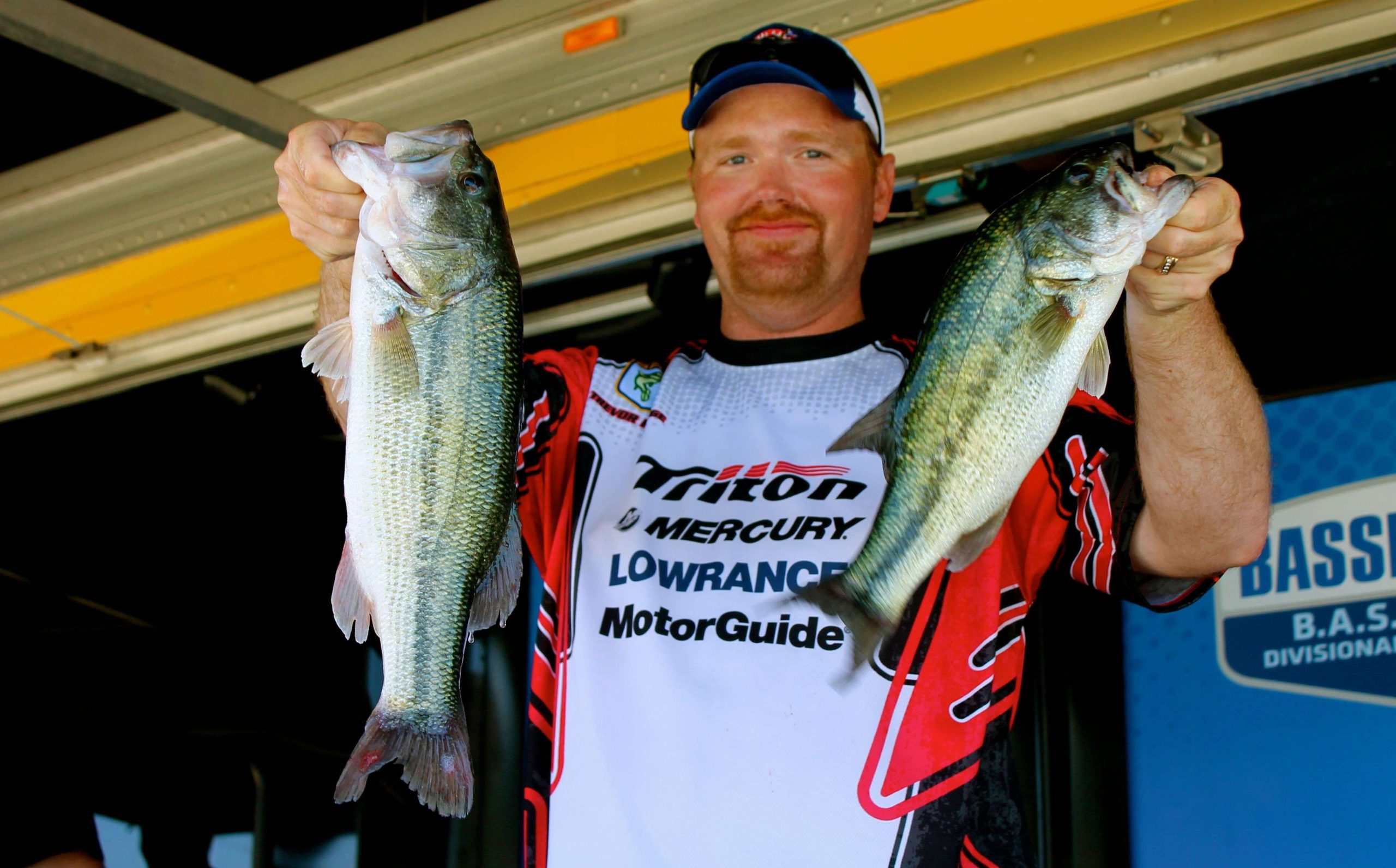 In second place after Day 1 on Eufaula is Texas B.A.S.S. Nation angler Trevor Rogge, with 13-14. Back home in San Antonio, Texas, he works as a sales manager.