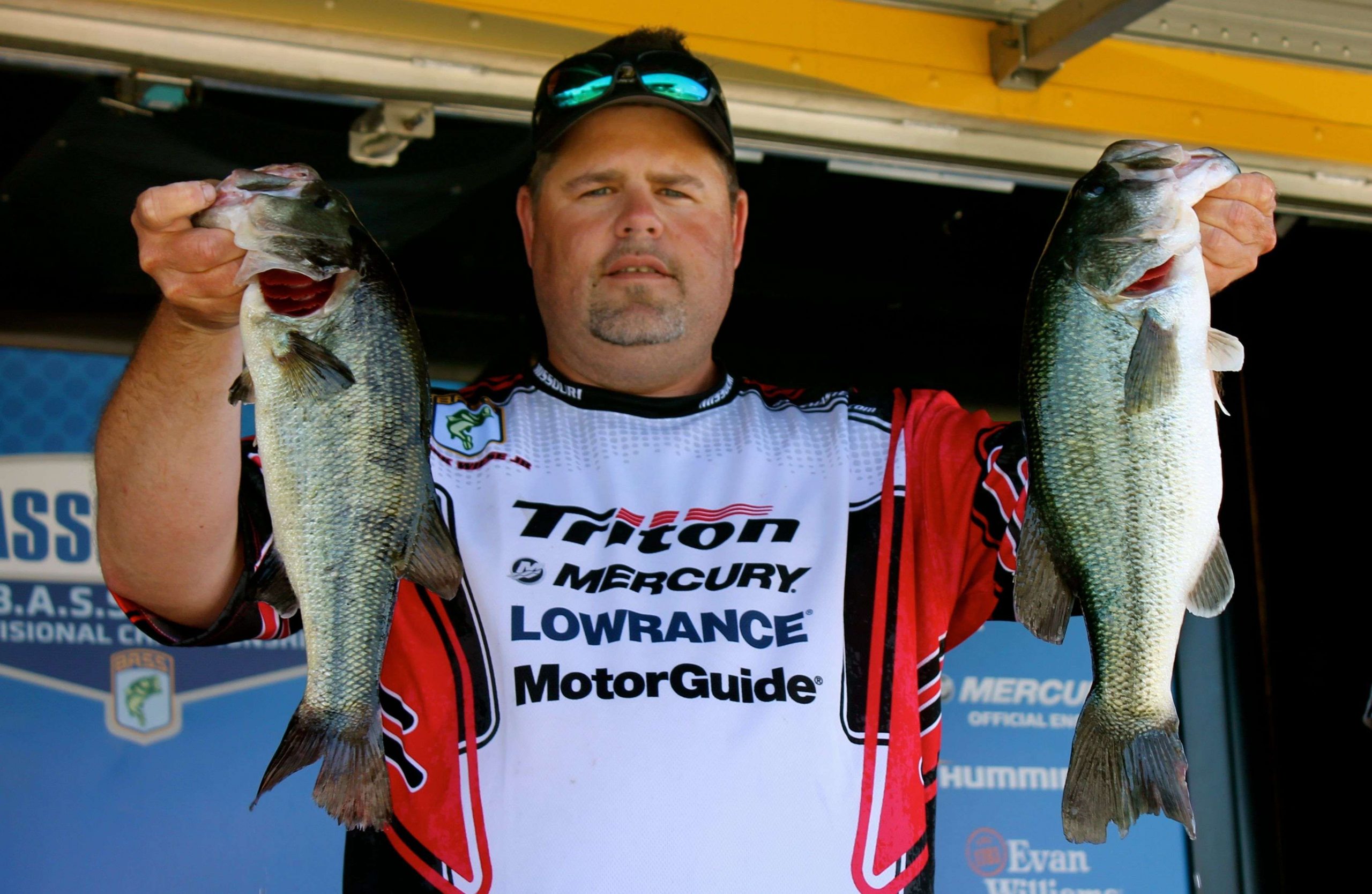 Missouri B.A.S.S. Nation angler Mark Wiese, Jr. is in third place with 13-8. Back home in High Ridge, Mo., heâs a sales manager.