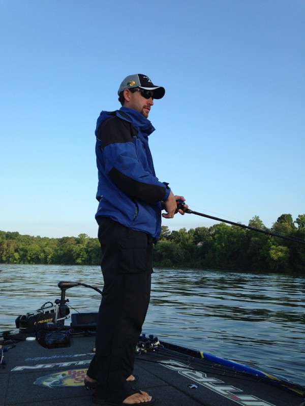 Ott DeFoe starts off Day 4 of BASSfest close to the launch. Photo by Bassmaster Marshal Tim Patterson
