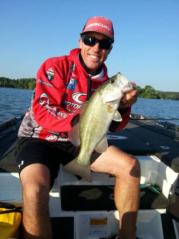 Britt Myers with two. Photo by Bassmaster Marshall Tim Wilson
