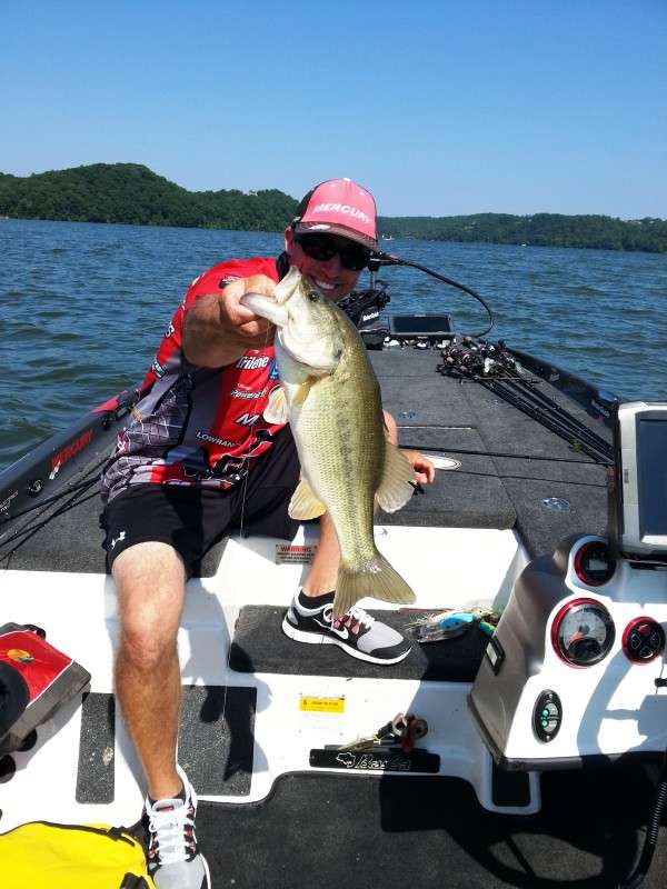 Another 3-pounder for Myers. Bassmaster Marshall Tim Wilson