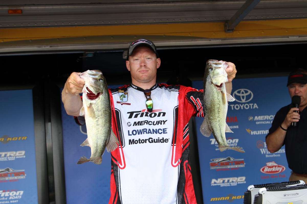 Top New Jersey angler Michael Sentore sits in second place.