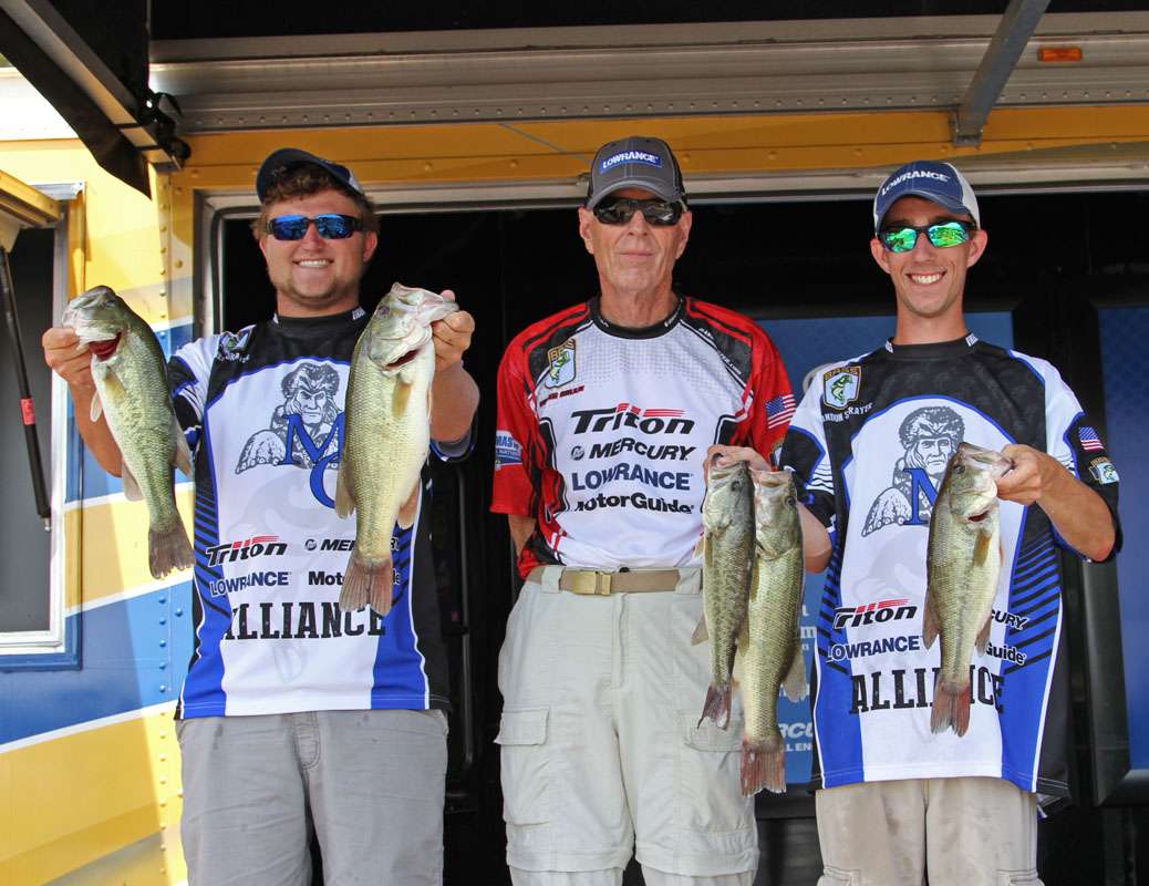 Coached by Erling Bruun, Virginia high school anglers Brandon Strayer and James Graves caught he heaviest sack of Day 2.