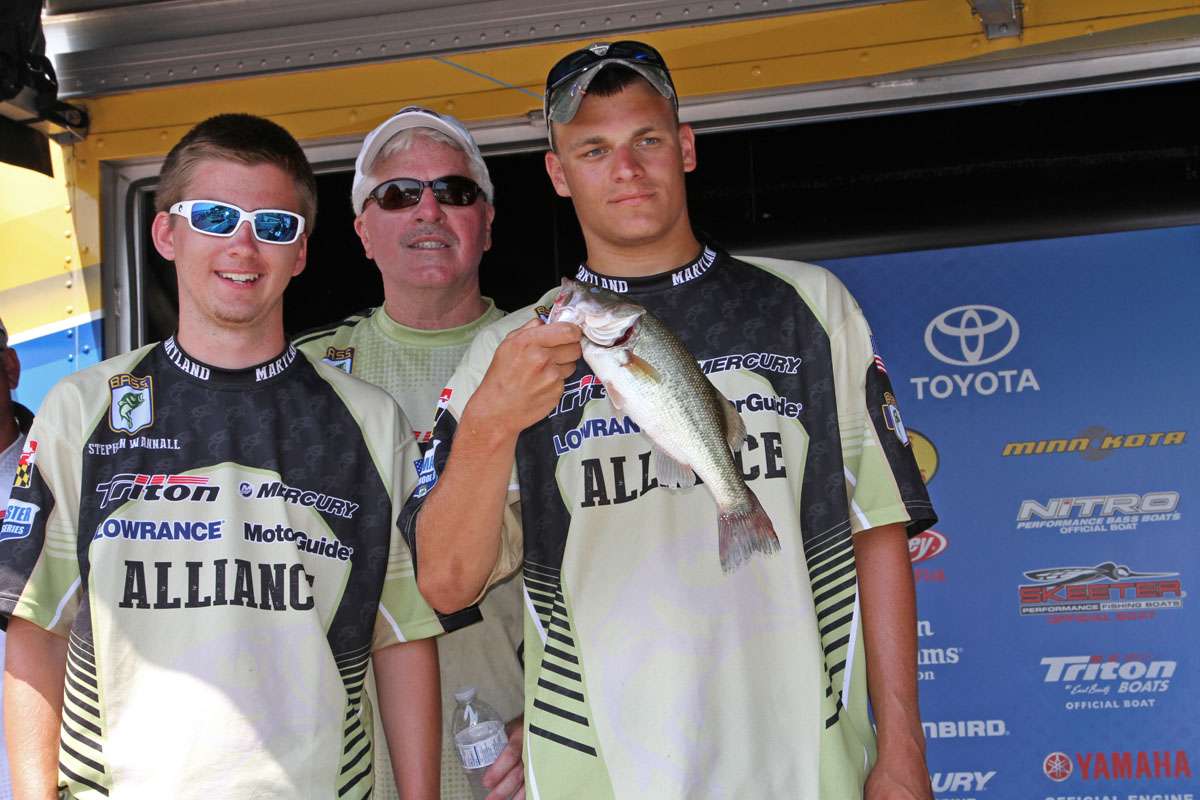 Stephen Wannall and Evan Stewart fished with Coach Dick Brown on Day 2.
