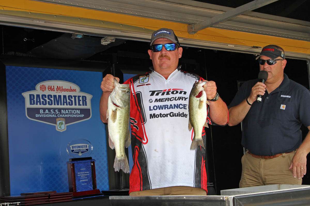 Sixth-place Rodney Rice had the Big Bass on Day 3.