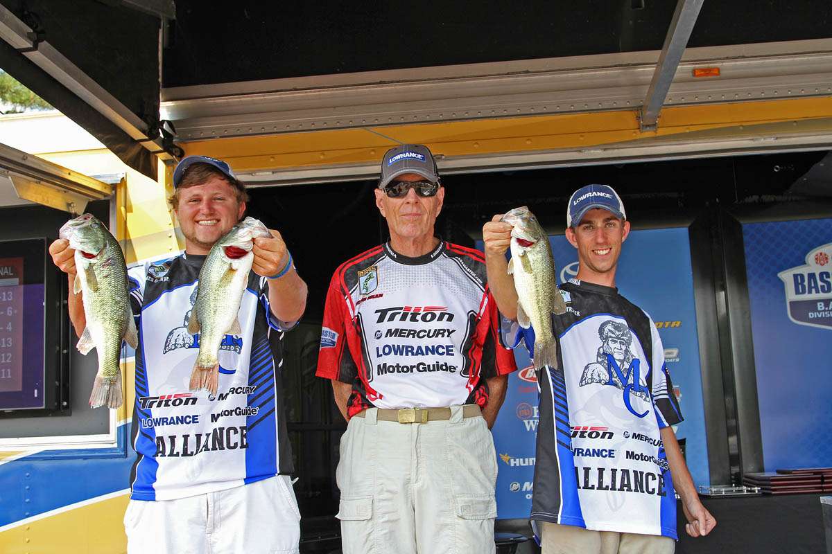 Coached by Red Bruun, Virginia high school anglers James Graves and Brandon Strayer placed third in the team competition.