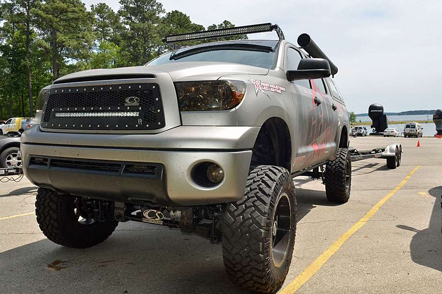 Note the Rigid grille and light bar up top, as well as the custom CS Motorsports suspension down below.