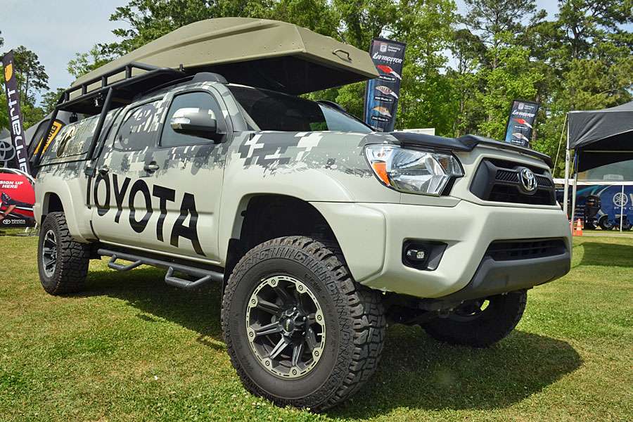 Look at the cool digital camo wrap on this Tacoma!