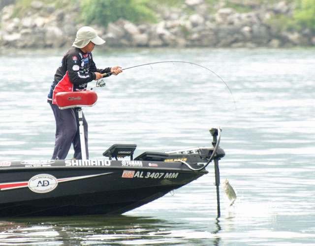 Kota Kiriyama found some offshore structure that he liked, as did this bass.