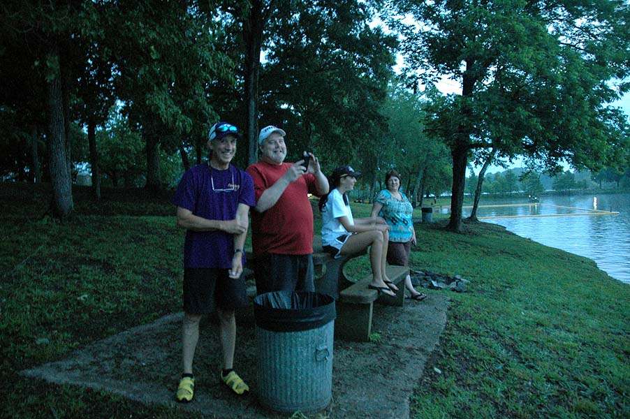 Parents of the collegiate anglers are up early to send best wishes to their children and teammates. 