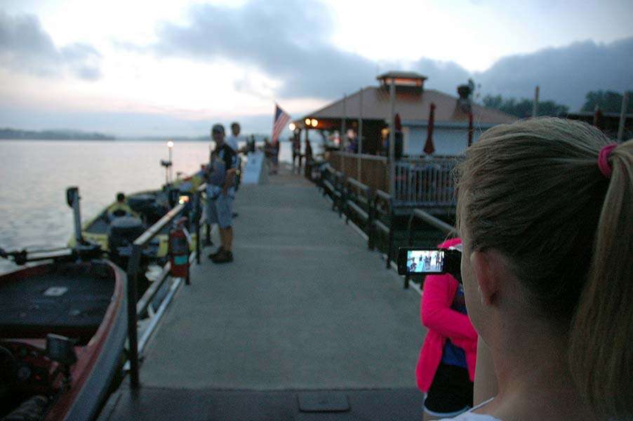 Itâs a common sight to see scenes like this. Parents making memories of the Bassmaster High School Open. 
