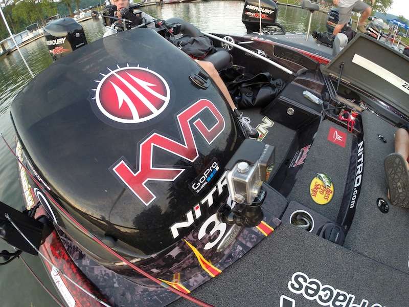 KVD has the GoPro rigged and ready. 