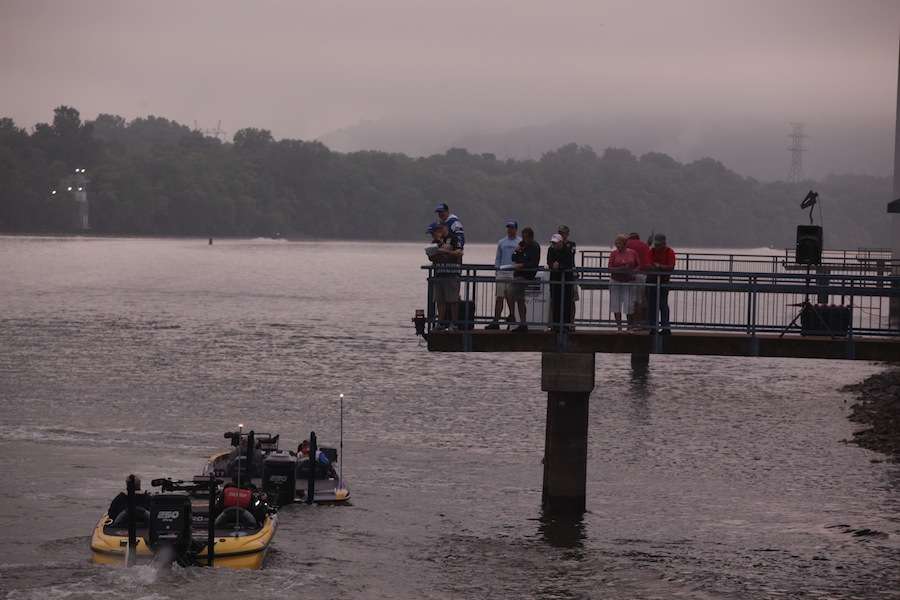 Bass Pro Shops Tournament Director Chris Bowes sends anglers out. 