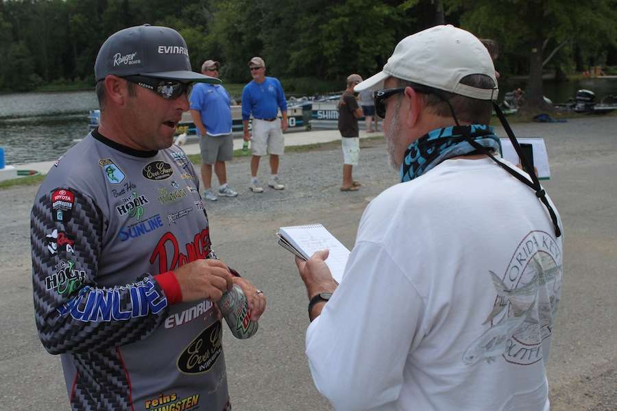 Steve Wright interviews Brett Hite after another solid day. 