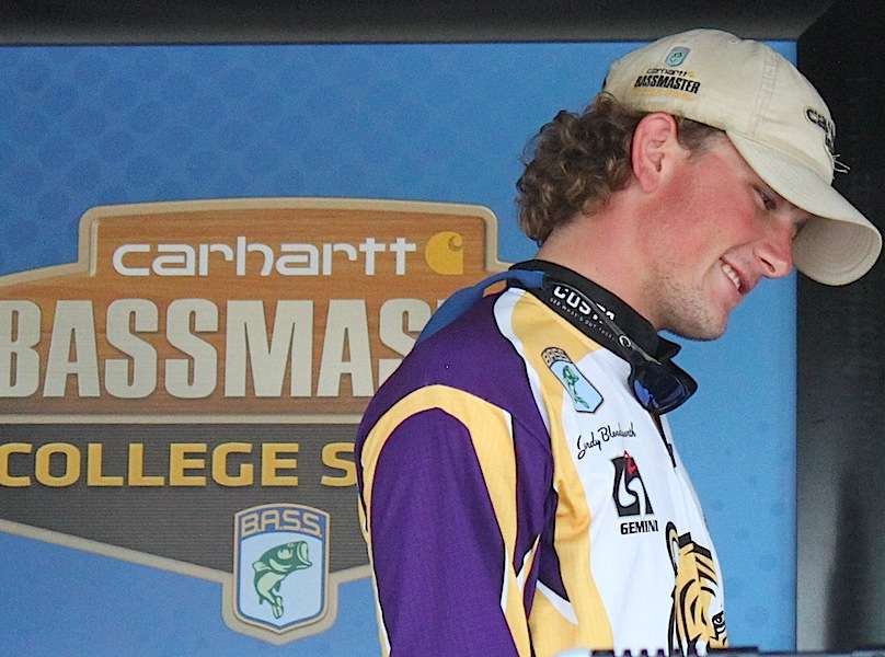 Jordy Bloodsworth of LSU fished his last college tournament wearing, as always, the original Carhartt Bassmaster College Series hat. 