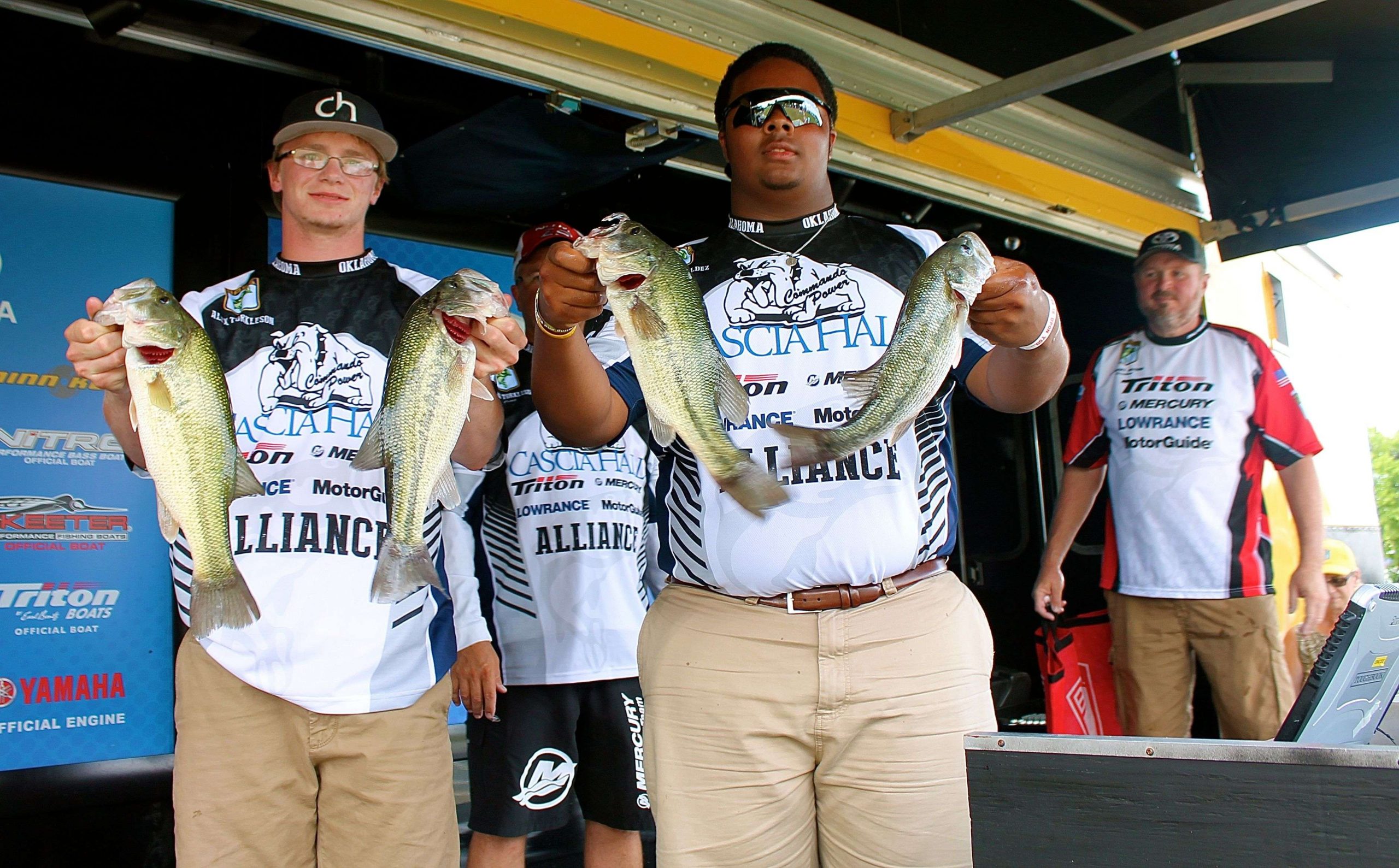 Oklahoma B.A.S.S. Nation high school anglers Alex Torkelson and William Valdez weighed five bass for 9-2. They both recently graduated from Cascia Hall High School.
