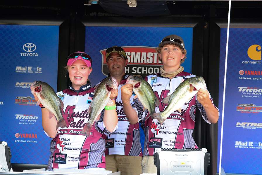 Alex Rigg and Wyatt Armstrong, Mesilla Valley Bass Anglers (14th, 12-6)