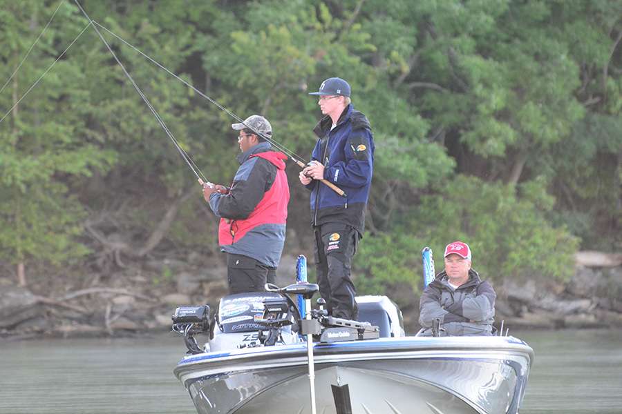 Fishing nearby was Alex Torkleson and William Valdez. They started the day in 13th.