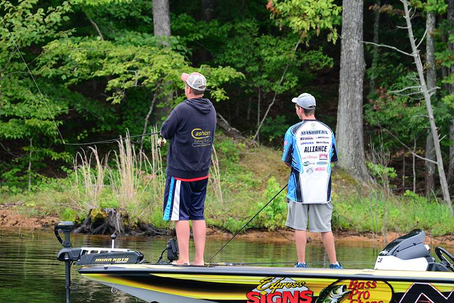 Jake Lee and Jacob Mashburn were sifting through small fish, hoping to catch some keepers.