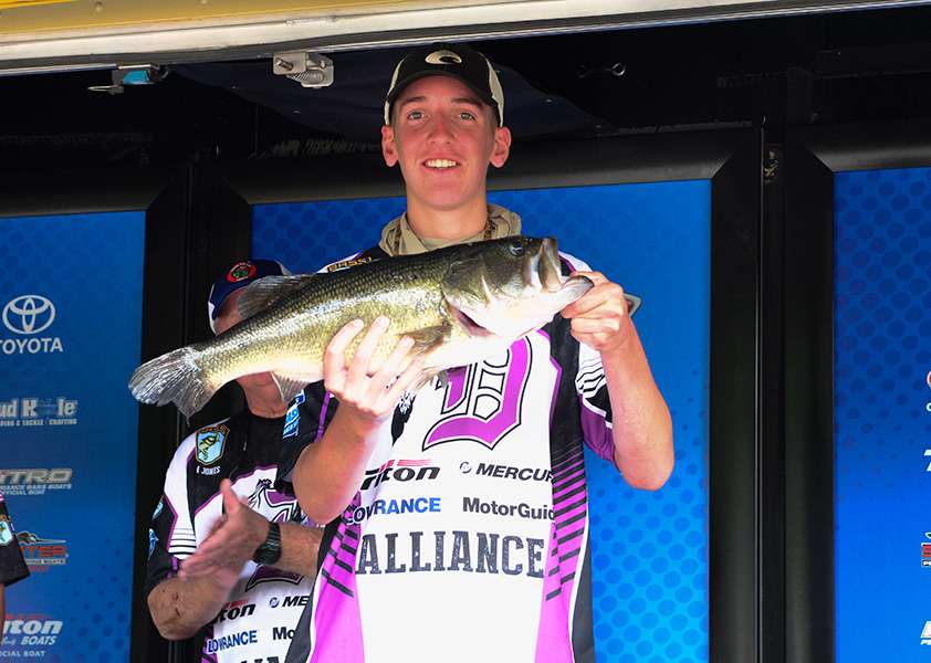 Jack Garner of the Douglas Indians caught the Day 1 Carhartt Big Bass, 7 pounds, 5 ounces.