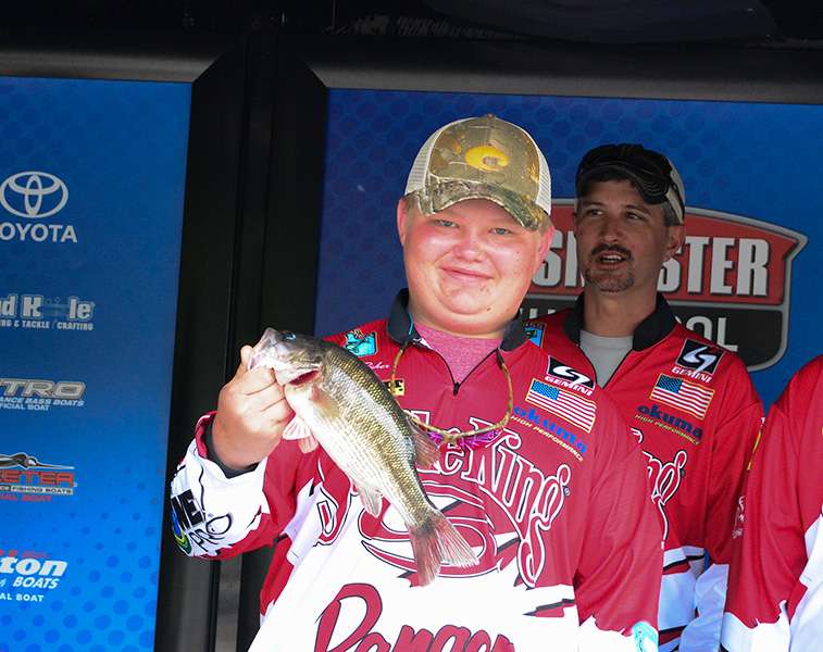 Dalton Baker of Magnolia High School tied for the Day 1 small fish at 1 pound, 11 ounces.