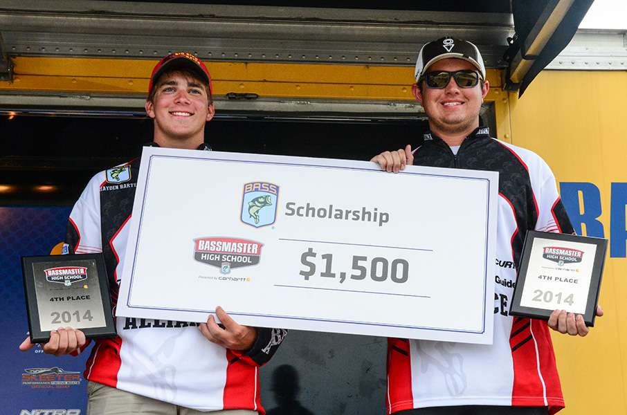 They received scholarships for their high finish.