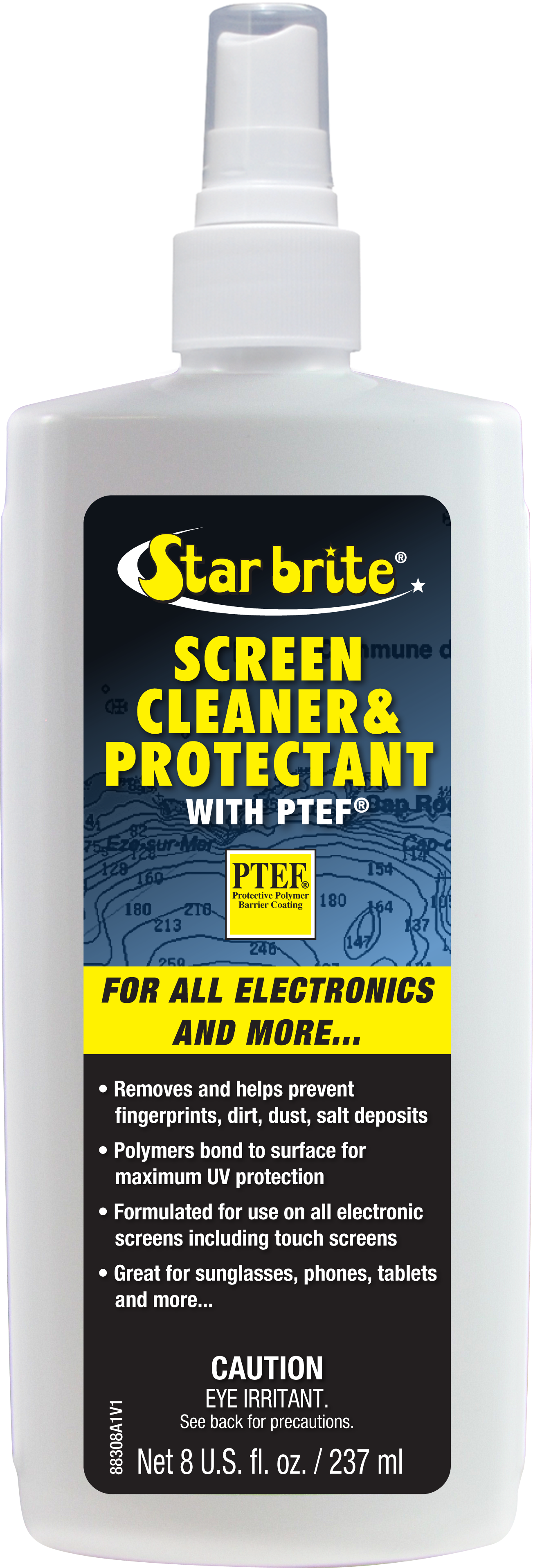 <p>Star Brite</p> <p>Screen Cleaner & Protectant</p> <p>Those expensive electronics on your boat have screens always being blasted by the sun and weather. This cleaner and protectant keeps them shielded and can be used on sunglasses, phones, tablets and even TVs.</p> 
