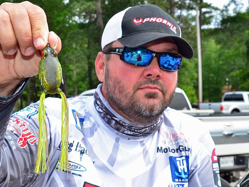 The Strike King KVD Sexy Frog is his go-to topwater amphibian because it walks easily and is super soft. âThe body collapses very easily and the hooks are right there to grab the fish as soon as he bites,â Hackney says.
