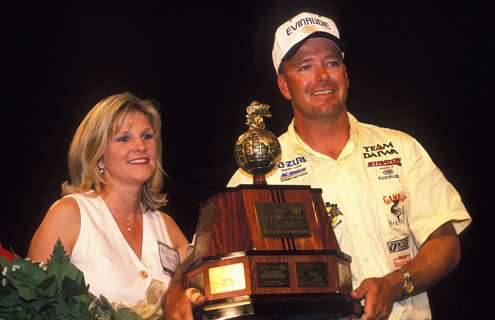 In between, he won the 1999 Bassmaster Classic. Here are Natalie and Davy Hite with the Classic trophy.