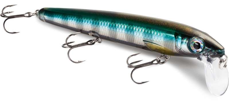 Storm
BX Waking Minnow
The BX Waking Minnow is a new release in Rapala's Balsa Extreme line that wakes with a long, slender minnow profile. It features a textured finish and a balsa body inside of a hard plastic shell - like all the BX line - and rolling action. It's rolling of the line in several colors.