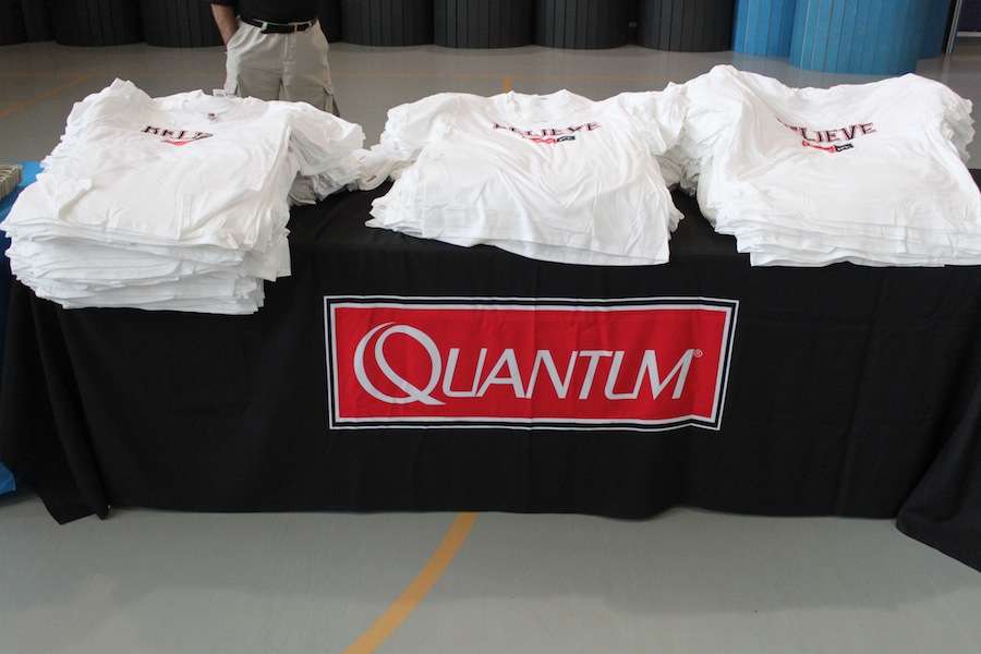 Quatum offers t-shirts to all in attendance. 