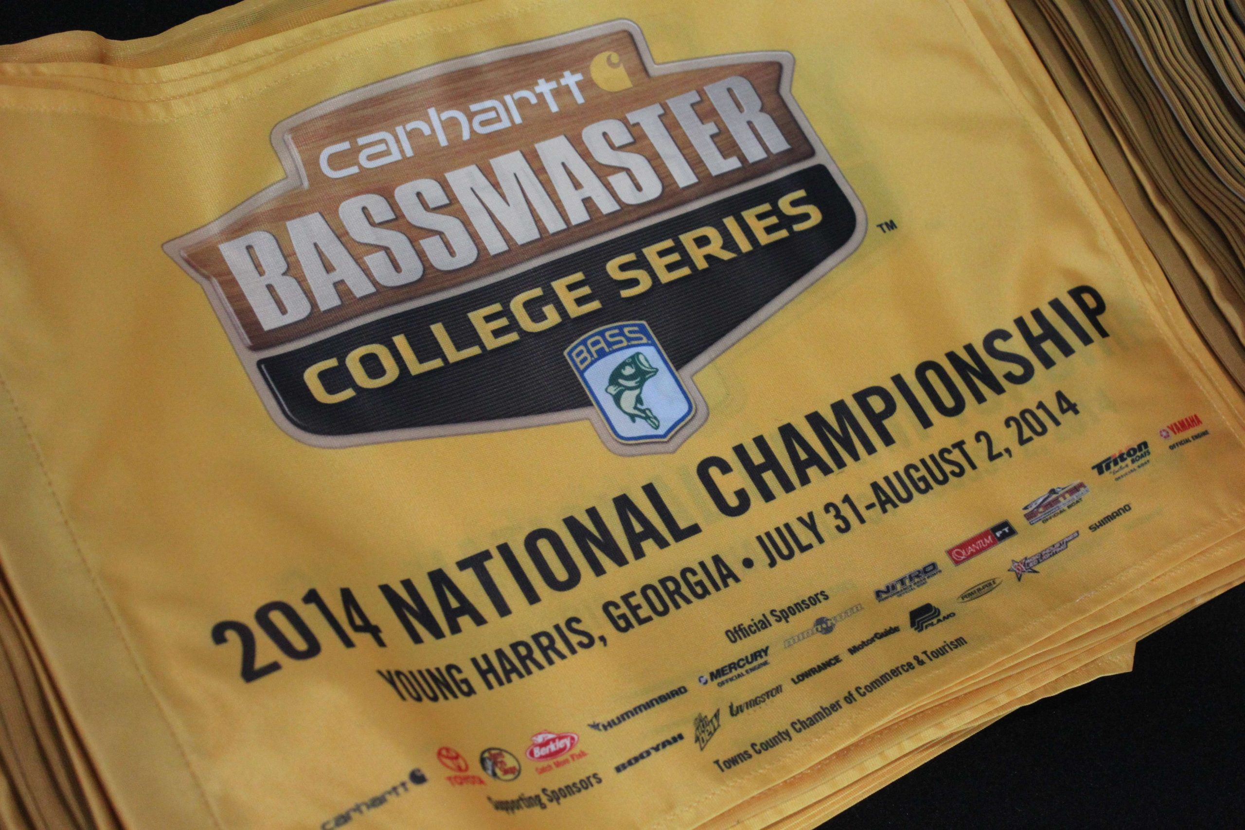 National Championship flags for all anglers. 