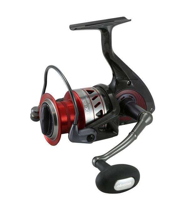 <p>Okuma RTX For 2015, Okuma is proud to introduce RTX reel models in larger sizes to include 55, 65 and 80, showcasing how cutting-edge material technology pays huge dividends to anglers. Headlining an extensive feature set of RTX reels is the Okuma C-40X frame and rotor system. Instead of a standard resin featuring powdered filler for strength, C-40X resin is mixed with strands of carbon fiber that overlap and interweave tens of thousands of times. By greatly enhancing the connections between the fibers, strength is increased by 50% over graphite frames.</p>
