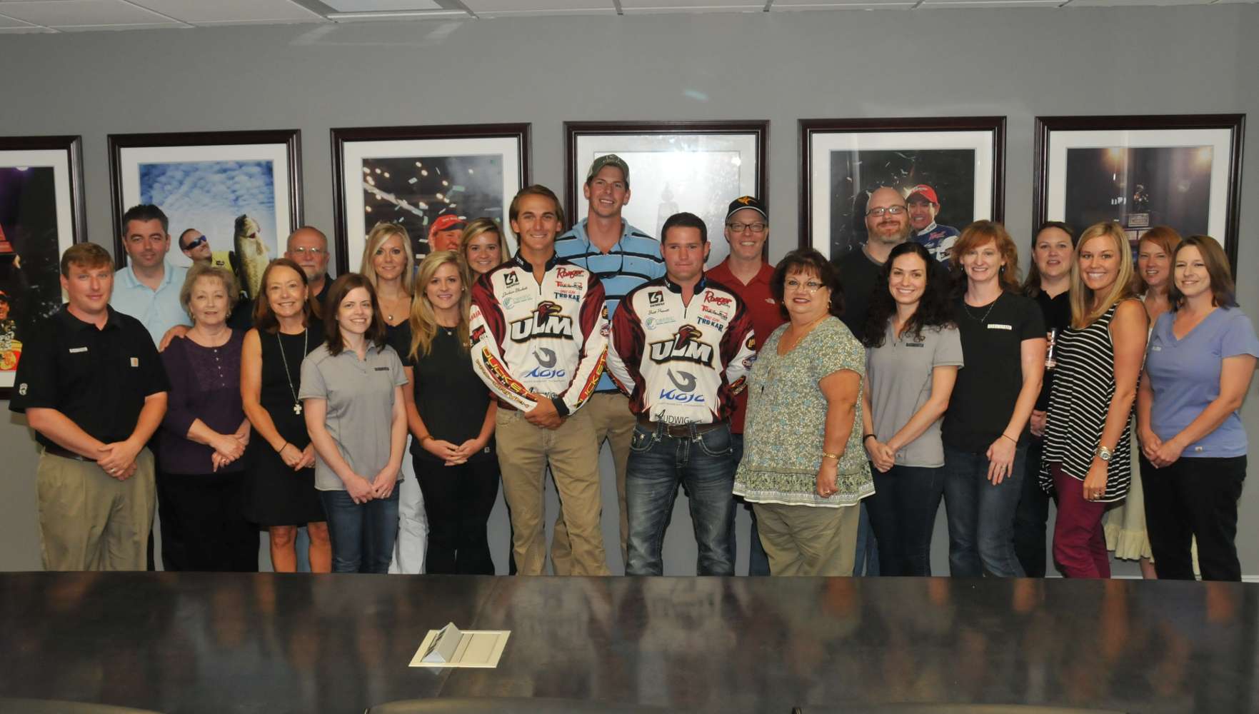 Jackson Blackett and Brett Preuett visited B.A.S.S. headquarters in Birmingham, Ala., only a couple of weeks after the 2014 Carhartt Bassmaster College Series National Championship and Classic Bracket, where they met B.A.S.S. staff.